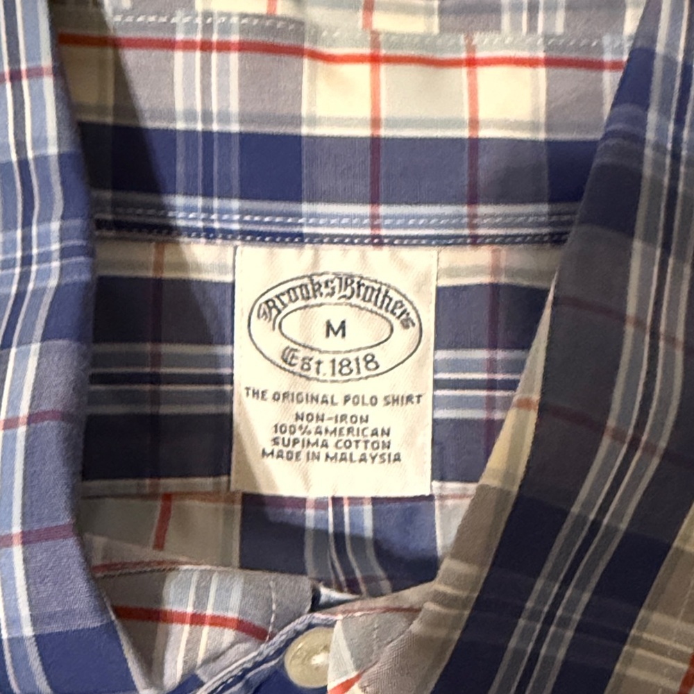 Brooks Brothers Blue and White Plaid Shirt - Picture 2 of 3